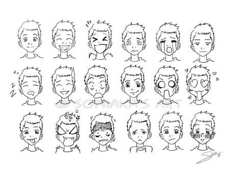 Manga facial expressions by Soniaka on DeviantArt