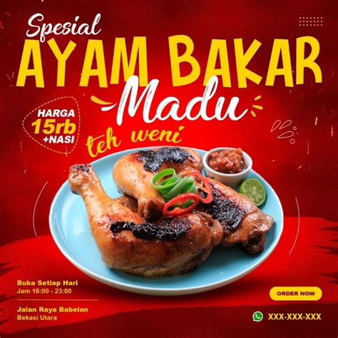 Jual Spanduk Banner Ayam Bakar Madu CUSTOM DESAIN | Shopee Indonesia