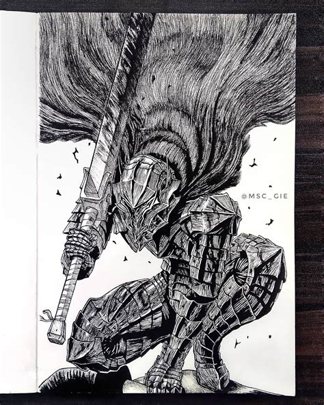 ArtStation - Manga drawing of Guts from Berserk