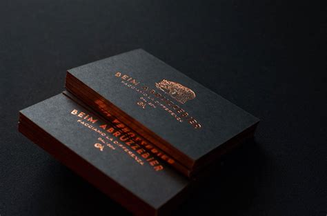 Matte Black Business Card with Copper Foil Edges – Elegante Press | Copper foil business cards ...