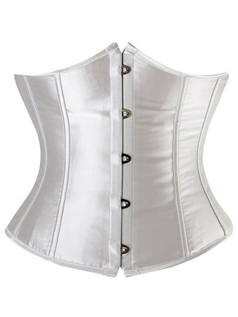 DODOING Women's Waist Training Corsets Satin Underbust Waist Training Corset Steel Boned ...