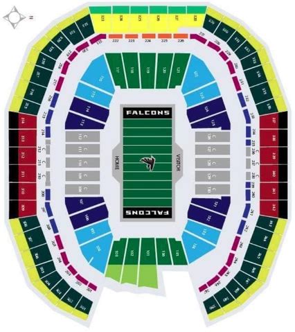 Atlanta Falcons Seating Chart Map at Mercedes-Benz Stadium