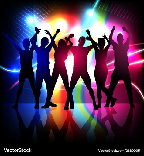 Silhouettes party people dancing Royalty Free Vector Image