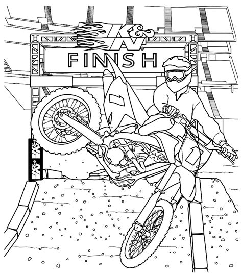 Cool Dirt Bike Coloring Page - Free Printable Coloring Pages