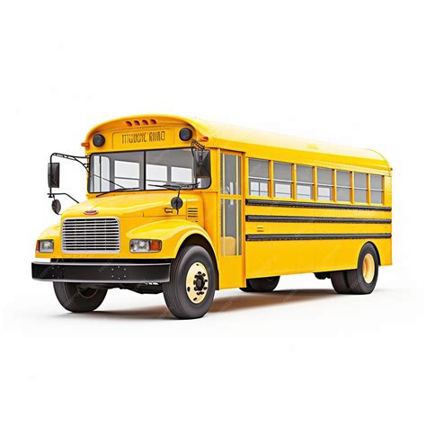 Premium AI Image | School bus with white top isolated on a white background