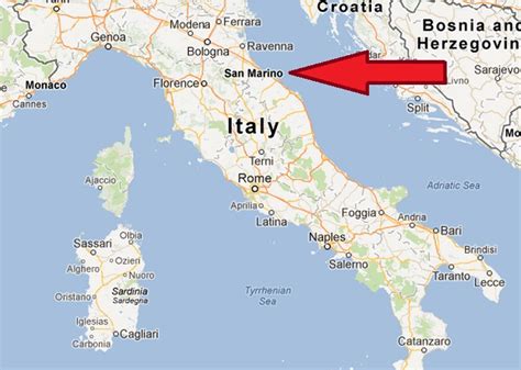 San Marino in Italy Map - The World or Bust