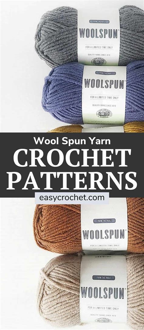 7 Free Crochet Patterns using WoolSpun Yarn - Easy Crochet Patterns