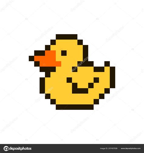 Vector pixel yellow duck Stock Vector Image by ©cuppuccino #207457938