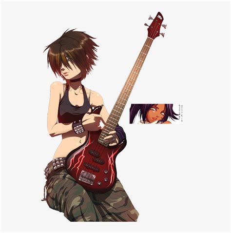 Anime Emo Girl - Anime Rock Girl With Guitar Transparent PNG - 600x776 ...