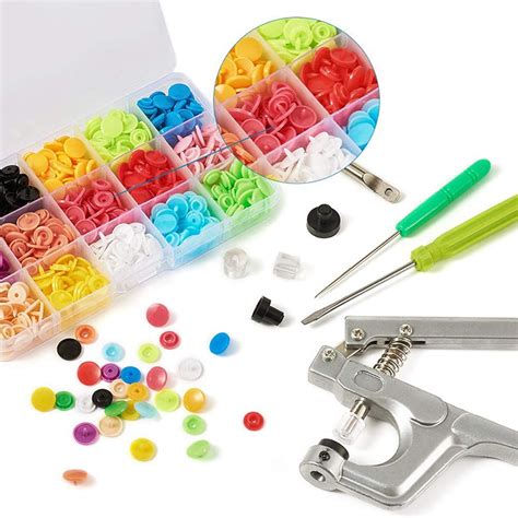 Snap Fasteners Kit Plastic Snaps Buttons Fastener Setter Pliers Tool ...