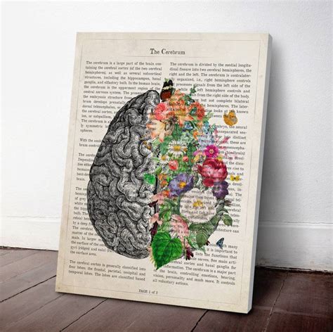 Brain Art Flower Anatomy Poster, Psychology Poster, Medical Poster, Medical Decor, Neurologist ...