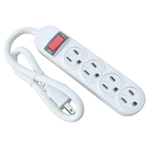 Woods 1-1/4-ft 4-Outlet Indoor White Power Strip 41299 at Lowes.com