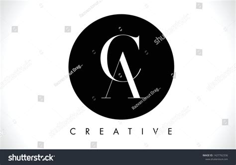 Ca Letter Design Logo Black White Stock Vector (Royalty Free) 1427762336