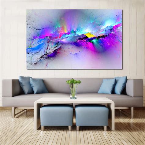 JQHYART Wall Pictures For Living Room Abstract Oil Painting Clouds ...