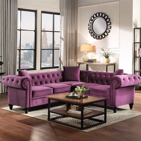 Relax Lounge Sofa Bed and Sleepers Couch Tufted Velvet pholstered Rolled Arm Classic Sectional ...