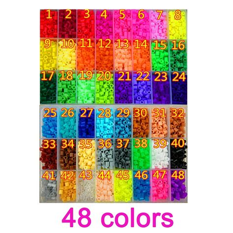 48 Color Perler Beads 2000pcs ironing beads 5mm Hama Beads Fuse Beads ...