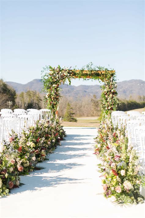 Outdoor Mountain Ceremony with Natural, Rustic Wedding Arch and ...