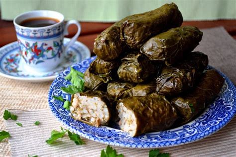 RECIPE | Vegetarian vine leaf dolma stuffed with rice and herbs • The ...