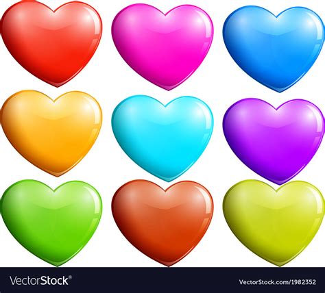 Set of colorful hearts Royalty Free Vector Image