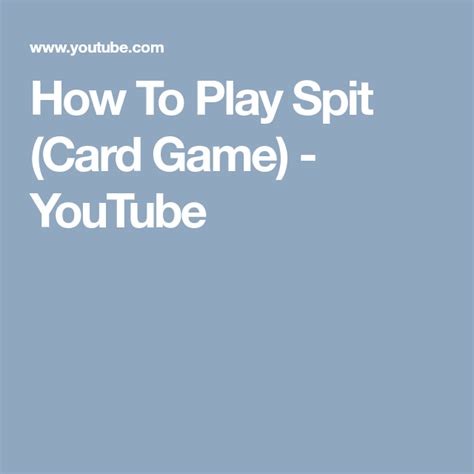 How To Play Spit (Card Game) - YouTube | Card games, Cards, Games