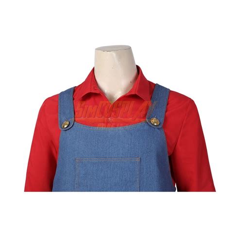 Super Mario Bros Cosplay Costume Mario Red Suit For Halloween