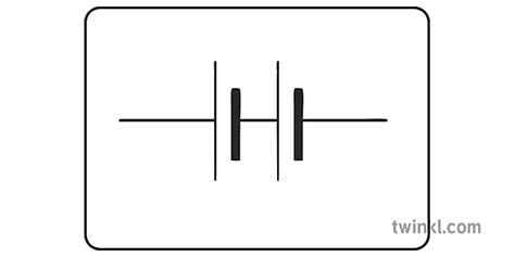 Battery Symbol Cell Circuit Electricity Science KS3 Black and White