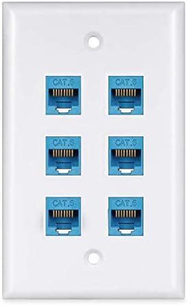 1 Port Ethernet Wall Plate - ESYLink Cat6 Ethernet Cable Wall Plate ...