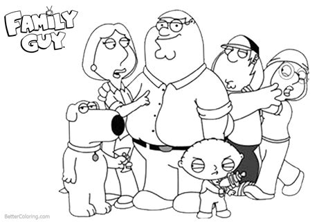 Family Guy Coloring Pages Characters Line Art - Free Printable Coloring ...