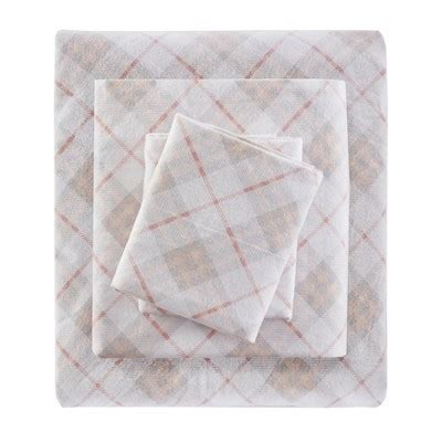 Flannel Sheet Set (full) 4pc Pink Plaid 100 Thread Count : Target