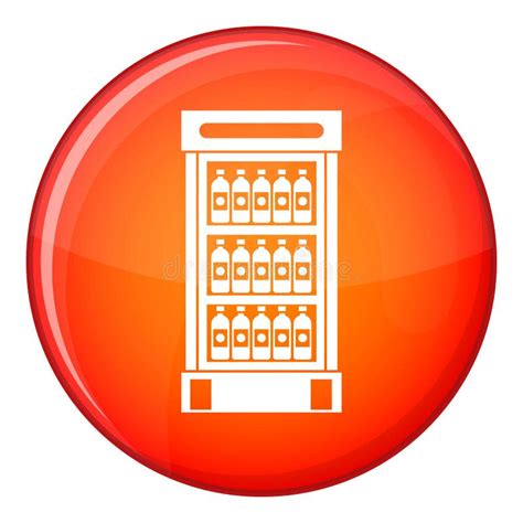 Fridge With Refreshments Drinks Icons Set Stock Vector - Illustration ...