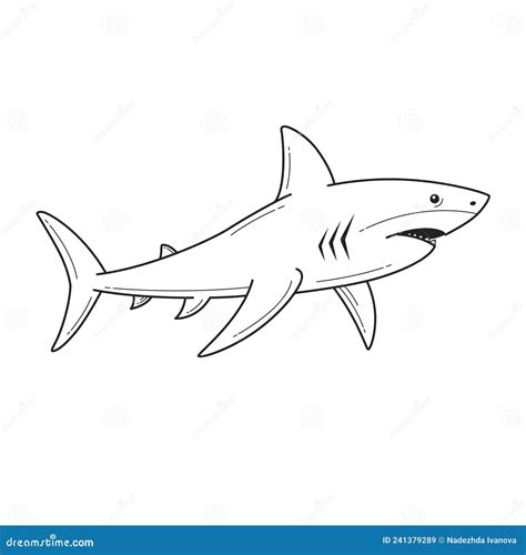 Shark Outline Cartoon Colouring Page | CartoonDealer.com #118351757