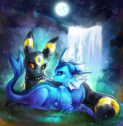 Umbreon and Vaporeon . commish by FionaHsieh on DeviantArt