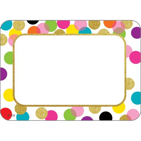 Confetti Name Tags/Labels - TCR5885 | Teacher Created Resources