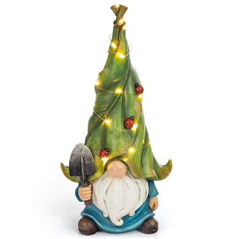 VP Home Whimsical Garden Statue Gnome Solar Powered LED Outdoor Decor ...