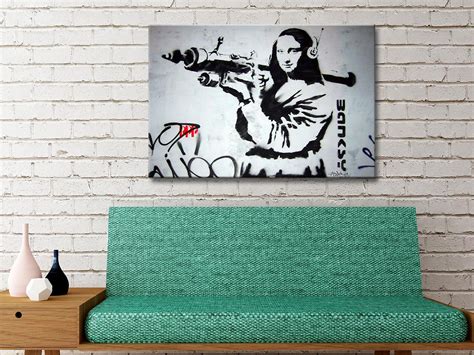 Mona Lisa Bazooka Banksy Framed Print | Canvas Prints Australia