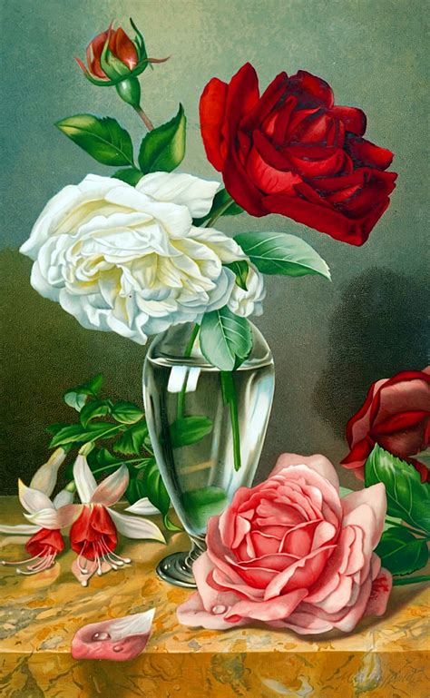 Flowers Still Life Vintage Art Free Stock Photo - Public Domain Pictures