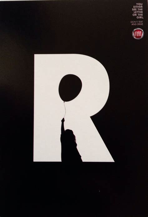 Clever use of figure/ground in the letter R. The ad was from Fiat and was part of a… | Graphic ...