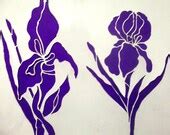 Items similar to Iris Stencil, Reusable and Durable.Flower Stencil. Decorative Art Stencil.Wall ...