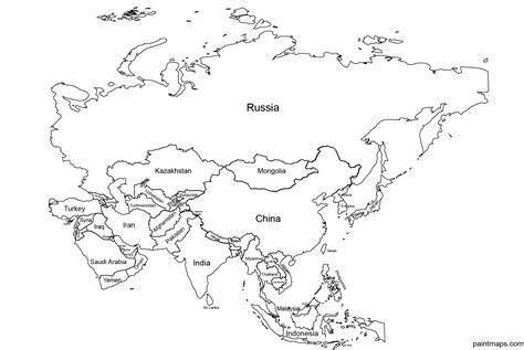 Mapa Geografico De Asia En Pdf Y Png Para Colorear Y Dibujar Images ...