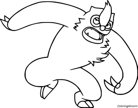 Simple Vigoroth Coloring Page - ColoringAll