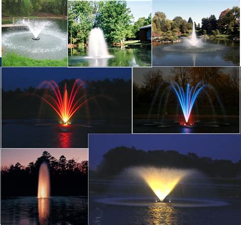 Floating Pond Fountain | Lighted Pond Fountains Kasco Fountains