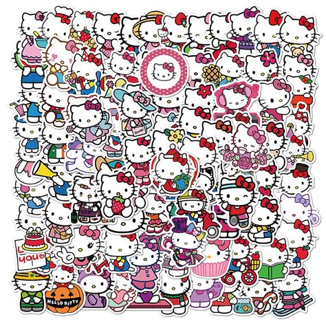 Buy Cute Cat Stickers 100PCS Japanese Kawaii Cartoon Stickers Vinyl Waterproof Stickers for Kids ...