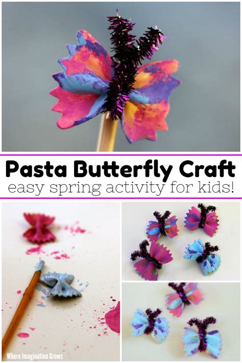 Bow Tie Pasta Butterfly Craft for Kids - Where Imagination Grows