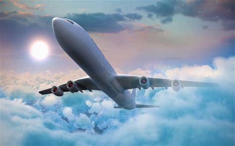 Download wallpapers airplane, 4k, sky, clouds, art for desktop free. Pictures for desktop free