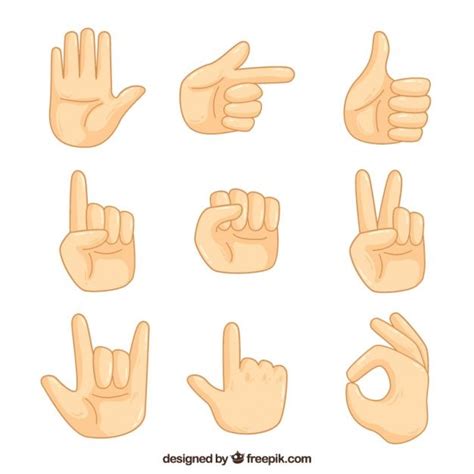 Free Vector | Pack of sign language | Sign language, Language icon, Hand emoji