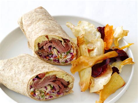 Roast Beef Wraps With Dill Slaw | Recipe | Beef wraps, Food network ...