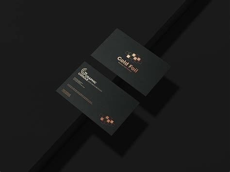 Free Gold Foil Business Card Mockup (PSD)