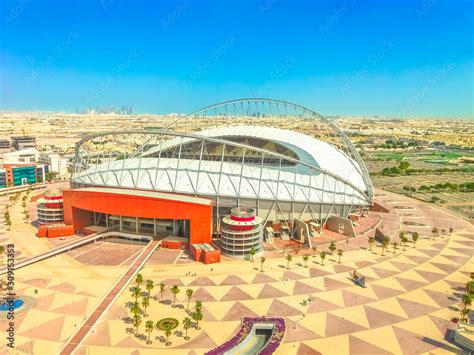 Khalifa Stadium aerial Stock Photo | Adobe Stock