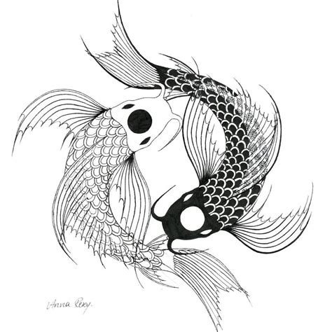 Anna Rezy illustrations on Instagram: “#koi #fish #yinyang #yinyangtattoo #illustration #illu ...