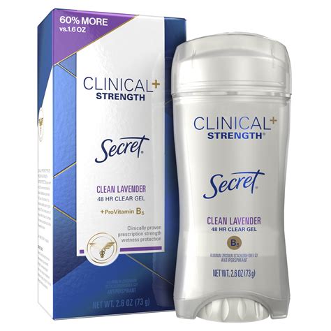 Buy Secret Clinical Strength Clear Gel Antiperspirant Deodorant, Clean Lavender, 2.6 oz Online ...